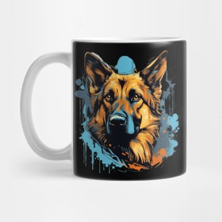 German Shepherd with a splash of color Mug